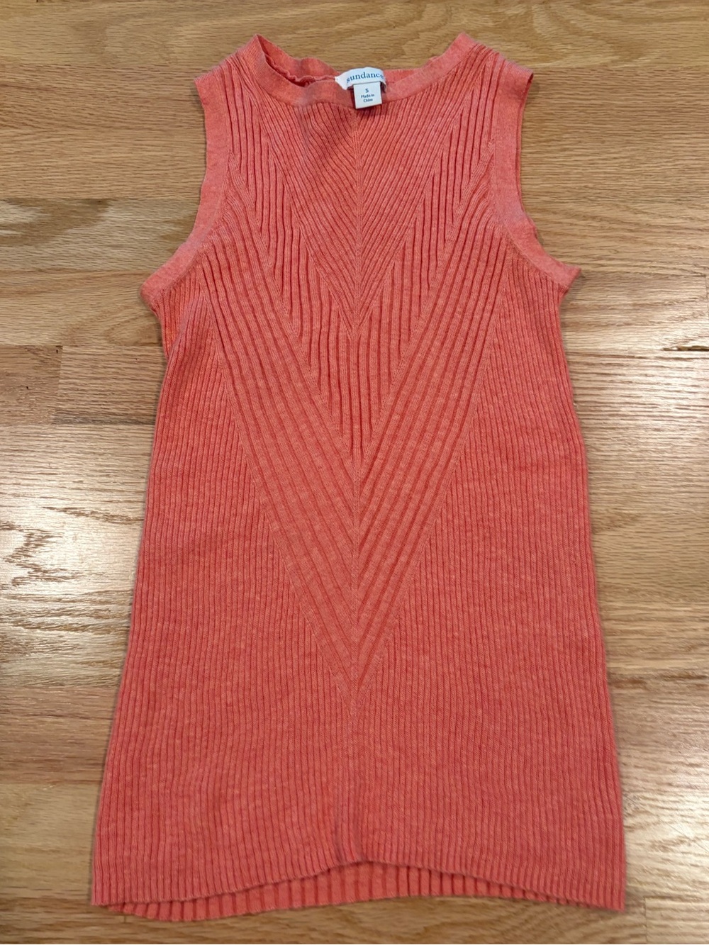 Sundance Melon Ribbed Knit Tank Top Sz  Small